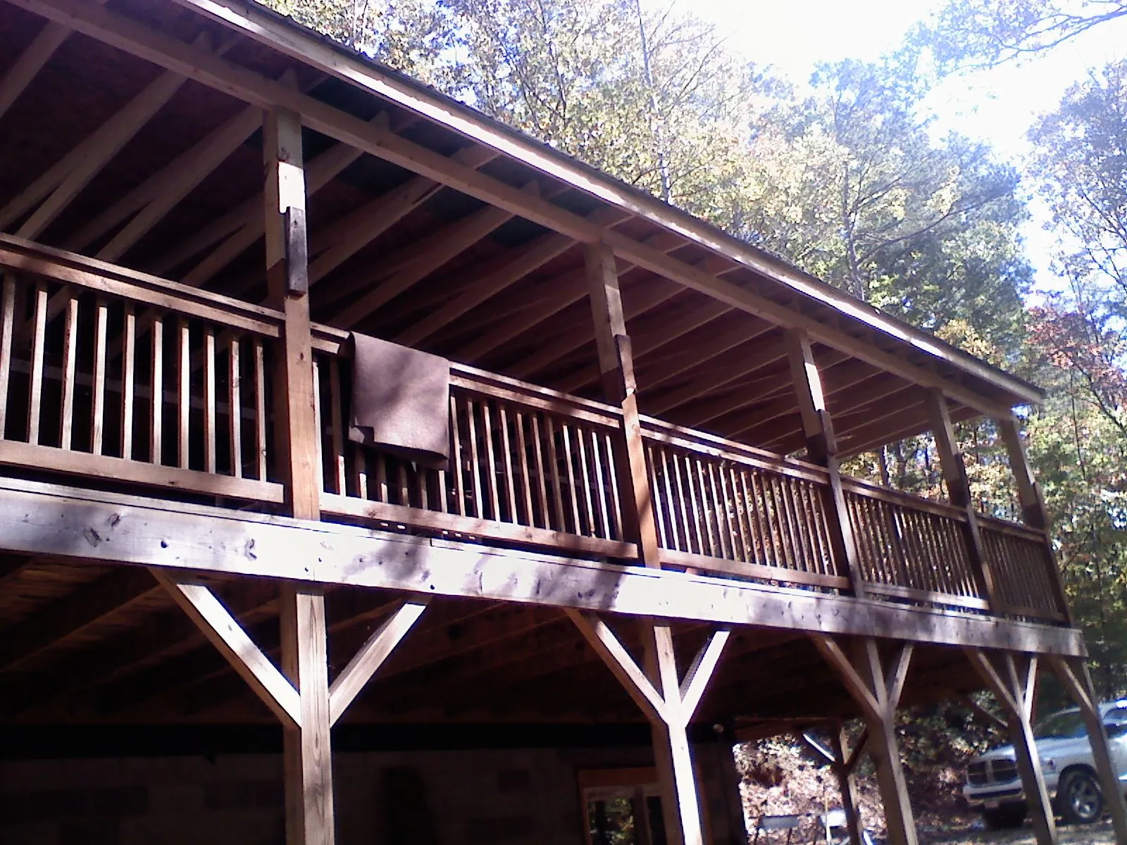 Timber framing under a new elevated porch and deck — Roof Leak Repair in Terry by Roofing Brothers